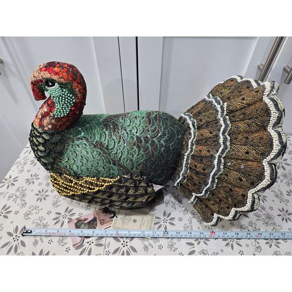 NWT John Derian for Target Beaded Turkey Decorative Pillow - Picture 4 of 14